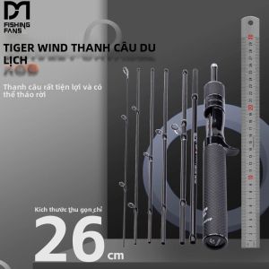 Cần Câu Cá Carbon FISHINGFANS Kiểu Quay/câu 7-8 Khúc Gọn Nhẹ Tiện Mang Theo Lực Nhẹ Chiều Dài Khi Thu Gọn 26cm Dùng Cho Hồ Sông Hồ Chứa.
