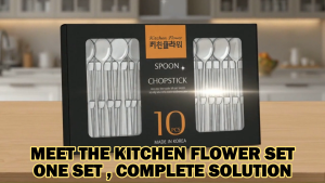 Kitchen Flower 10pcs Spoon & Chopstick Set / Cutlery Utensil / Lets Mary Store