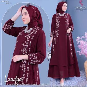 SH DRESS BORDIR BEST SELLER GAMIS DRESS BATARI DRESS LD 110CM Gamis Busui Longdress Maxi CERUTY BORDIR Premium by SHOFIYA
