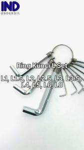 Kunci L Set Hex Key Ring L - Merk IND - Spesifikasi Lengkap - 92 Gram - Spare Part (SKU: IKCLSET-RNG)