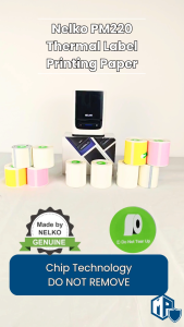 NELKO PM220 Thermal Label Printing Paper Waterproof Oilproof and Tearproof | Name Sticker | Custom Sticker Label logo