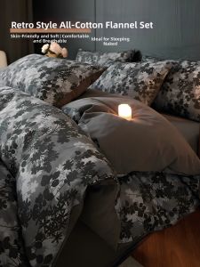 SHAYA | French Retro Luxurious Thick Flannel Cotton Bedding Set