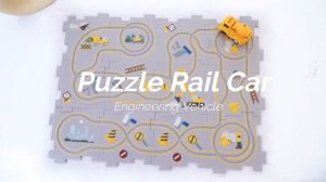 Mums K Puzzle Rail Car Kids Educational Puzzle with Tracks Gift Set Toy Electric Car