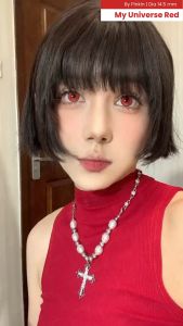 COD SOFTLENS UNIVERSE MERAH 14.5MM BY PINKIN NORMAL DAN MINUS