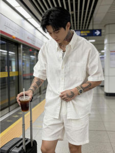 OUMULONG | Summer Thin Linen Set for Men