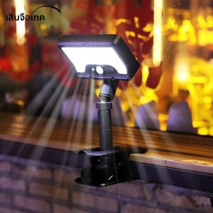 92 LED พลังงานแสงอาทิตย์ Clip-on Motion Sensor ไฟ LED Street Light IP65 โคมไฟติดผนังกันน้ํา สําหรับ Camping Garden YARD เต็นท์ Patio Outdo