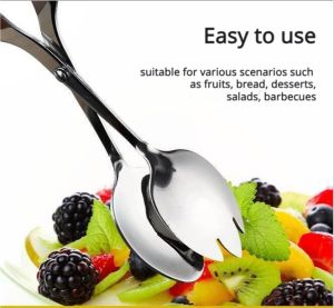 Stainless steel food clip scissors type self-service salad clip barbecue clip restaurant separate meal and dish bread clip steak clip