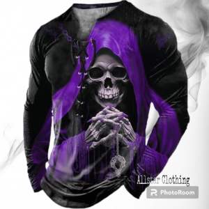 Allstar - Kaos Lengan Panjang V Neck Tali 3D Tengkorak Distro / Kaos V Neck Tali Printing / Kaos V Neck Tali Pria / Kaos V Neck / Kaos Viral Distro / Kaos Terbaru / Kaos Model Tali Printing / Kaos Tali Dada / Kaos Pria Tren Terbaru / Kaos Viral