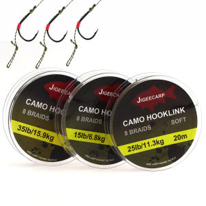1PC Carp Fishing Line Braided Hooklink Soft Rig 15 25 35LB Braid Camo Carp Line For Hair Rig Carp Fishing Tackle