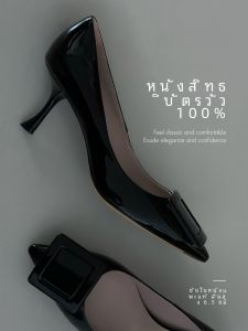 หัวแหลม สไตล์ฝรั่งเศส รองเท้าส้นสูงส้นบาง 2024 เรียบง่าย การประชุมประจําปีรายวัน หลากหลาย สิทธิบัตรที่ยอดเยี่ยม หนัง รองเท้าเดี่ยวที่สวยงามตัดต่ําสําหรับผู้หญิง