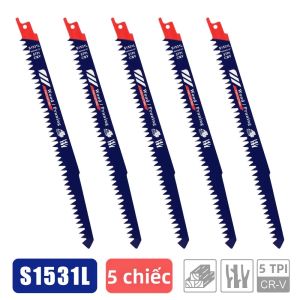 XCAN S1531L 5TPI HCS Lưỡi Cưa Chuyển Động Qua Lại 240mm Cưa Tay Cắt Tỉa Đa Năng Cho Chế Biến Gỗ Dự Án Gia Đình DIY 1/5 Chiếc Gói