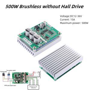 DC Brushless Motor Controller Hall Brushless Motor Drive Board DC 12V To 36V 15A 500w Speed Control High Power