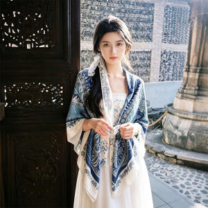 BAOYINFEI | Ethnic Style Sun Protection Outdoor Shawl All Match Travel Square Scarf