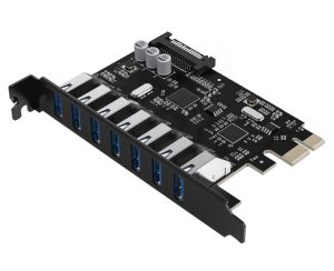 ORICO SuperSpeed 2/5/7 Port USB 3.0 PCI-E Express Card with a 15pin SATA Power Connector PCIE Adapt