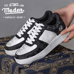 MADEN brand 2025 new panda silk board shoes mens shoes summer breathable thick sole versatile casual shoes Chinese style embroidered trendy shoes