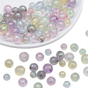 20ชิ้น 8/10 พลาสติกอะคริลิคแฟนตาซีสันรอบ Spacer ลูกปัดเสน่ห์สำหรับสร้อยคอสร้อยข้อมือพวงกุญแจ DIY - เครื่องประดับทำลูกปัด