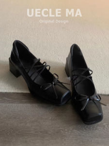 MASHUJIA | French Style Medium Heel Ballet Shoes