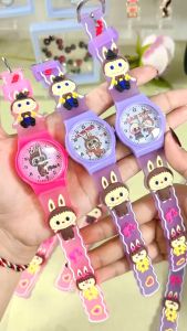 Jam Tangan Labubu Anak-Anak Tali Rubber Jelly Elastis Display Analoq Import Quality