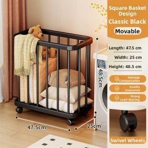 WUBUWEI | Mobile Narrow Laundry Basket for Dirty Clothes Yoga Mats and Toys