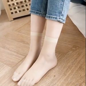 (Local delivery)5 Pairs Ankle Silk Stockings Muslimah Stokin Pendek Nipis Tebal