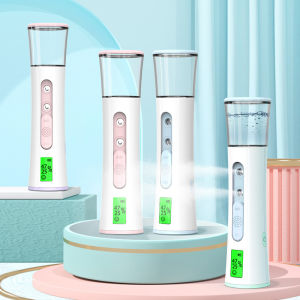 Hailicare sương nano cầm tay phun phun kép đầu máy xông hơi mặt da máy kiểm thử Màn hình LED cầm tay Hydrating tạo độ ẩm làm đẹp giữ ẩm có thể sạc qua USB