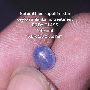 Batu akik cincin permata asli Natural blue sapphire star ceylon srilanka No heat no treatment BODY GLASS