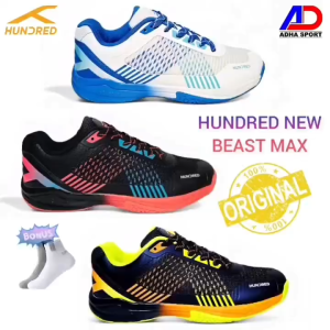 Bonus Kaos Kaki ! Sepatu Badminton Hundred New Beast Max Sepatu Bulutangkis