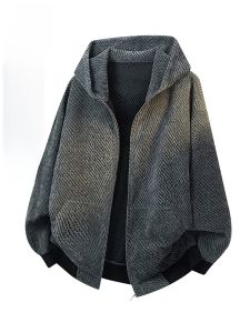 ROMON | Lormen Mens Hooded Open Cardigan Sweatshirt Spring Autumn New Stylish Casual Hood Knitted Zipper Sports Jacket Trendy