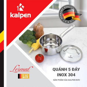 Nồi quánh inox 304 cao cấp đáy từ 5 lớp Kalpen Lermat L16 16cm - Hàng chính hãng - Bảo hành 5 năm