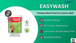Nippon Easywash Interior Wall Paint (1L / 5L / 15L / 18L)