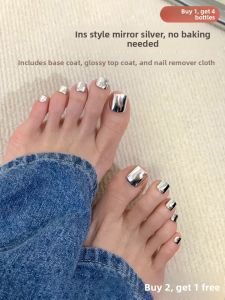 GANGHOU | Mirror Silver Nail Polish Quick Dry Long-lasting Whitening