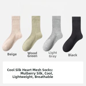 Summer Light Weight Heart-patterned Lace Knee Socks