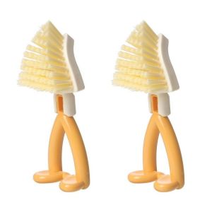 Foldable Triangle Short Handle Home Cleaning Brush for Kitchen Stove Window Corner Gap Cleaner No Dead Angle Stand up Brush