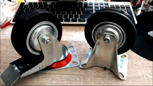 Roda troli Karet 4" inch troly kastor 1 Set 4pcs (2 HR + 2 M )