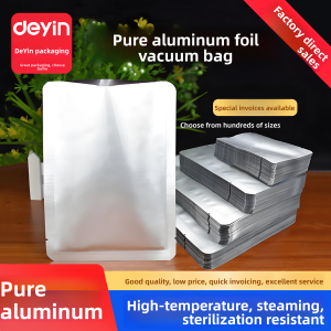 Thickened High-Temperature Resistant Pure Aluminum Foil Food Vacuum Packaging Bag Ready-To-Eat Meal Preservation Bag Heat-Sealed Light-Proof