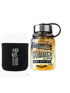 Large Capacity Handheld Glass Cup with Cup Holder High Borosilicate Heat Resistant Convenient Outdoor Glass Water Cup