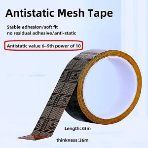 Anti-static mesh tapeAnti-static marking tapeElectronic components encapsulationHigh adhesionSoft fitNo tracesAnti-static indicator6-9th power of 10General use in the electronic industry