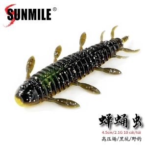 Mồi Câu Giả SUNMILE Chất Liệu Nhựa Mềm Nặng Kích Thước 4.5/5.5cm Kiểu Shad Silicon Dạng Que Dùng Câu Cá Bass Ở Hồ Sông Đài Thủy Ao Suối