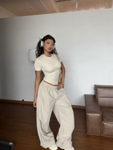 Áo Thun Nữ Tay Ngắn Fcii Slim Fit Kaki Áo Thun Nữ Cổ Tròn Tay Ngắn Mùa Hè Thường Ngày Thoải Mái Thoáng Khí