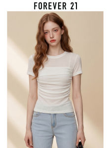 Forever 21 | Short Sleeve Ruffled Mesh American Style Fitted T-Shirt