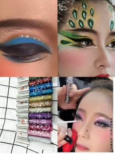 Shiny Glitter Eyeliner Stage Makeup Waterproof Liquid Eyeshadow Sparkling Powder Six One Performance Blue Rose Beauty Tool
