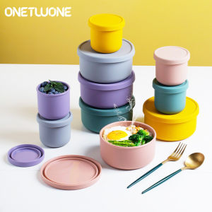 Onetwone ถุงเก็บอาหารซิลิโคนกล่องพร้อมฝาปิดกล่องอาหารกลางวันเบนโตะกล่องครัวตู้เย็นผลไม้กล่องเก็บภาชนะใส่ซุป Picnic อาหารคอนเทนเนอร์ถ้วยซิลิโคน