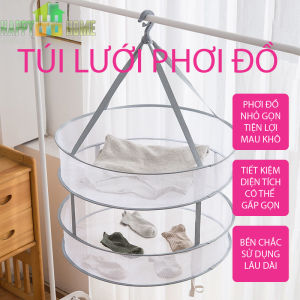 Túi Lưới Phơi Đồ Trang Điểm Tất Vớ Đồ Lót Có Móc Treo - Rổ Lưới Treo Phơi Khô Đồ