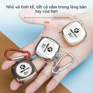 Mini Portable Keychain Ruler Compact Travel Soft Tape Measure 2 Meters Home Use Small Steel Tape Ruler ABS Material Metric System