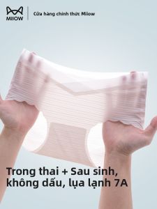 Quần lót nữ MiiOW bằng lụa và cotton cạp thấp thoáng khí cho bà bầu - mùa hè