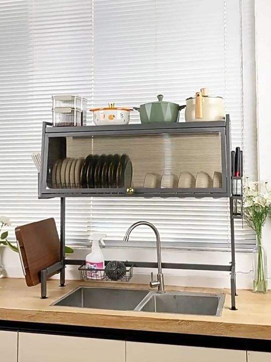 DECHOME Kệ Tủ Nhà Bếp Có Nắp Đậy Đa Năng Trên Bồn Rửa Thép Carbon Kệ ...