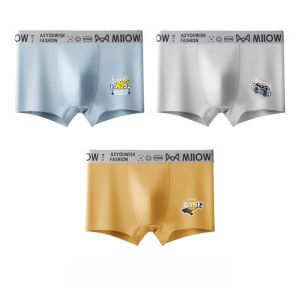 Miiow | Pure Cotton Underwear For Boys Teenage Students Development Period Boys Boxer Shorts High School Freshman Underwear Cartoon Design