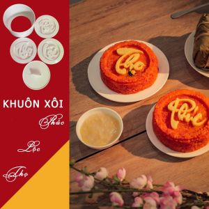 Khuôn Xôi Phúc Lộc Thọ Phát Tài Khuôn Làm Bánh Nhựa Nguyên Sinh An Toàn Cho Sức Khỏe Đường Kính 12Cm