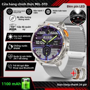 Đồng Hồ Thông Minh Thể Thao Nam Mới 2026 Pin Lớn 1100mAh GPS La Bàn Chống Nước Màn Hình AMOLED HD Gọi Bluetooth Theo Dõi Sức Khỏe