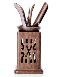 Japanese Style Pure Color Independent Real Shot Tea Ceremony Accessory Set with Chicken Wings Wood Tea Spoon and Clamp